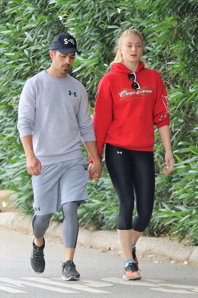 Sophie Turner and Joe Jonas Out on a hike in Studio City